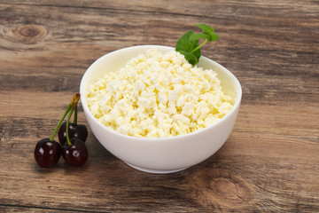 Fresh tasty curd in the bowl
