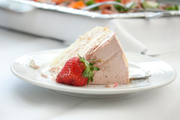strawberry cake wedding pie piece 