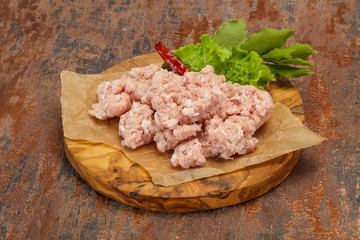 Homemade pork minced meat for cooking