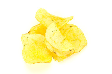 Fototapeta na wymiar Natural potato salted chips heap