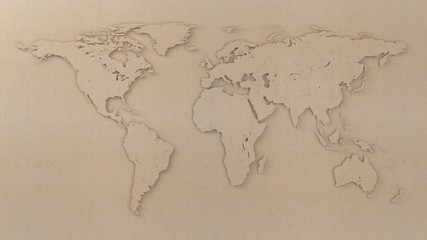 Fototapeta na wymiar map of the world 3D rendering