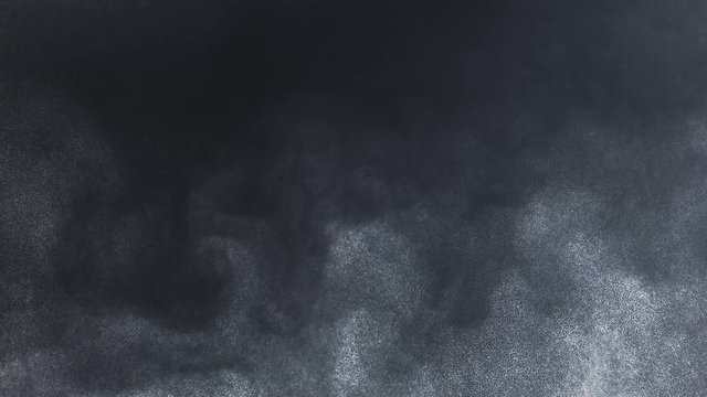 A strange, dense plume of dark particles descends and spreads out