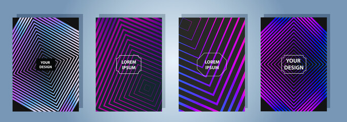 Fototapeta na wymiar A4 format colorful gradient modern cover design. Geometric shapes and lines. Background for banner, flyer, business card, poster, wallpaper, brochure