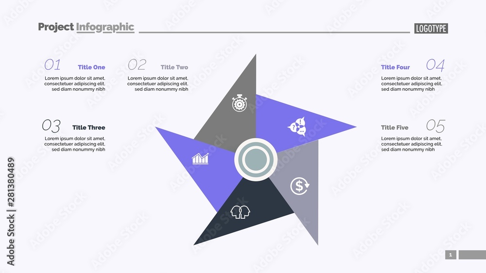 Poster metaphor chart with five elements template
