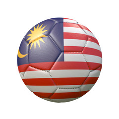Soccer ball in flag colors isolated on white background. Malaysia. 3D image