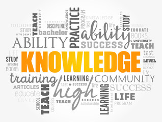 KNOWLEDGE word cloud collage, education concept background