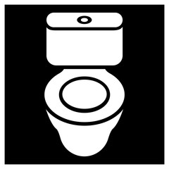 WC. Icon. Sanitary fixture for removal of products of defecation and urination, installed in toilets.