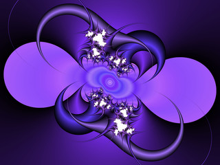 Purple pink violet fractal, flowery design, leaves and swirls forms, abstract vivid background