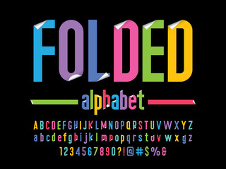 Paper folding sticky note style alphabet design