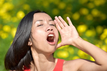 Fototapeta premium Young Filipina Adult Female Singing
