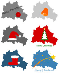 Karten von Berlin mit Weihnachtssymbolen