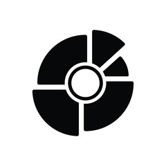 Obraz premium Black solid icon for pie chart pie 