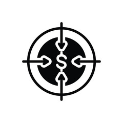 Black solid icon for target 