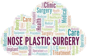 Fototapeta premium Nose Plastic Surgery word cloud vector made with text only.