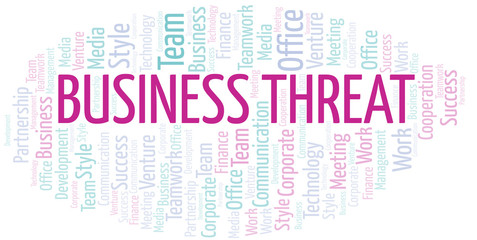Obraz premium Business Threat word cloud. Collage made with text only.