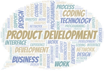 Fototapeta premium Product Development word cloud. Wordcloud made with text only.