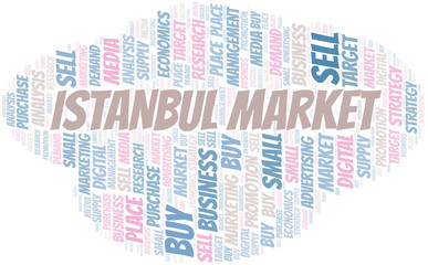 Fototapeta premium Istanbul Market word cloud. Vector made with text only.
