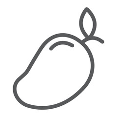 Mango line icon, tropical and food, fruit sign, vector graphics, a linear pattern on a white background.