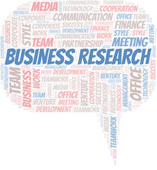 Obraz premium Business Research word cloud. Collage made with text only.