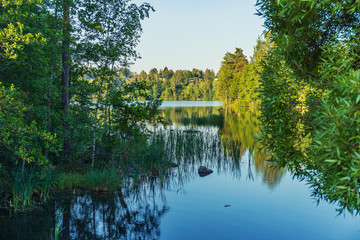 peaceful view of Vuoksa river, Finland