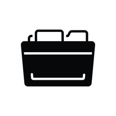 Black solid icon for folder