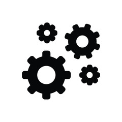 Black solid icon for gears