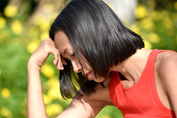 A Thoughtful Female Woman