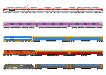Train set vector With a white background