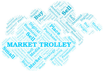 Obraz premium Market Trolley word cloud. Vector made with text only.
