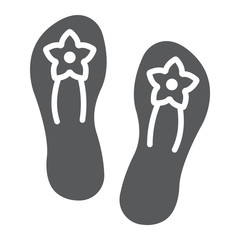 Sandals glyph icon, footwear and shoes, flip flops sign, vector graphics, a solid pattern on a white background.