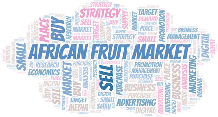 Fototapeta premium African Fruit Market word cloud. Vector made with text only.