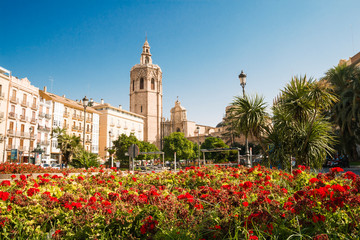 Valencia, Spain - 07/21/2019 - Plaza De La Reina Located in the heart of the old town area of...