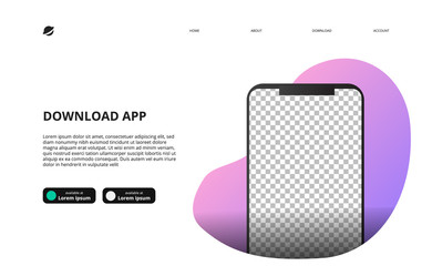 mock up of smartphone for download app website landing page