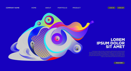 Website Landing Page Background with Abstract Fluid Style