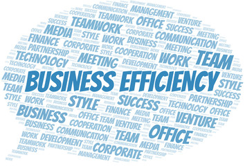 Business Efficiency word cloud. Collage made with text only.