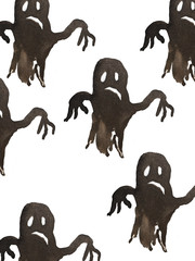 Halloween cast on a white background