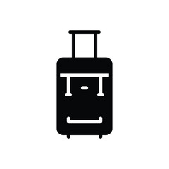 Black solid icon for suitcase 