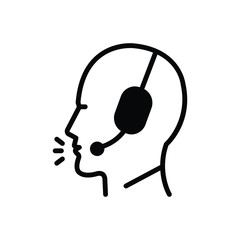 Black solid icon for telemarketer