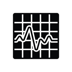 Black solid icon for line graph