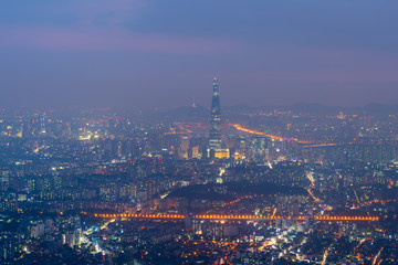 Fototapeta na wymiar Sunset at Namhansanseong in Seoul City,South Korea.
