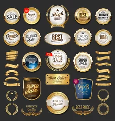 Fotobehang Collection of golden retro vintage badges and labels © totallyout