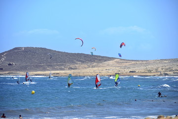 kite surfing and Windsurfing