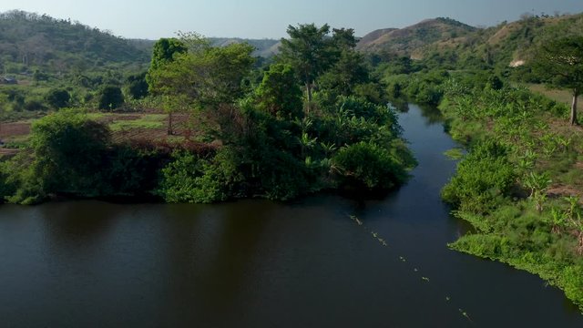 Angola, Drone footage, Quiminha water dam 4k