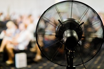 Ventilator in details, fan blower in action.