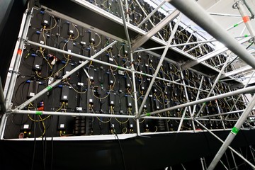 Back side of big led projection screen.