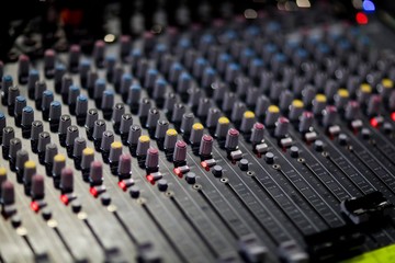 Fototapeta premium Mixer desk in details.