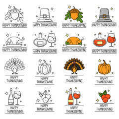 set of thanksgiving logos. Vector illustration