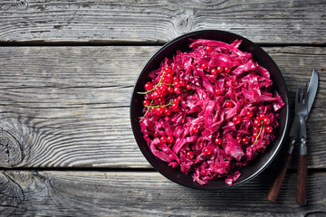 Danish Red Cabbage in a bowl,flatlay
