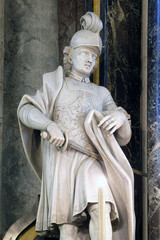 Obraz premium Saint Martin statue on the main altar in the Saint John the Baptist church in Zagreb, Croatia