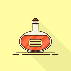 Wine icon in flat style. Vector illustration